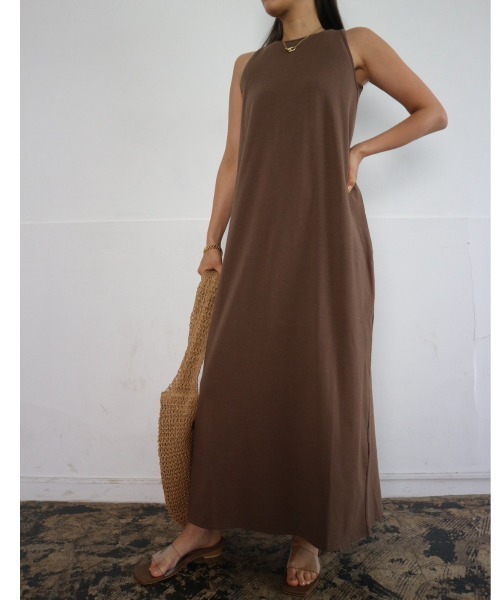 TRUNC（トランクエイティーエイト）の「American Sleeve Cutsew Dress（ワンピース・レディース・モカ/ブラック・FREE）」の7枚目の写真