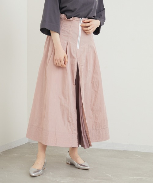 33℃ ワッシャーナイロンタックプリーツスカート