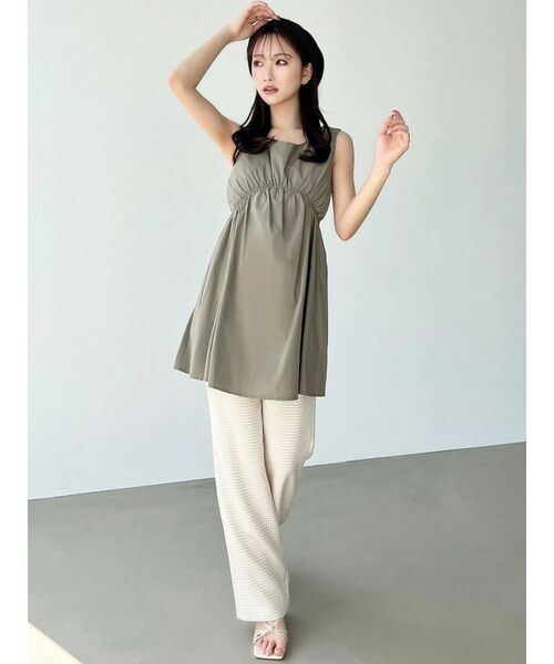 RESEXXY（リゼクシー）の「ギャザーデザインチュニック（Tシャツ/カットソー・レディース・ブラック/ブラウン/ホワイト・FREE）」の16枚目の写真