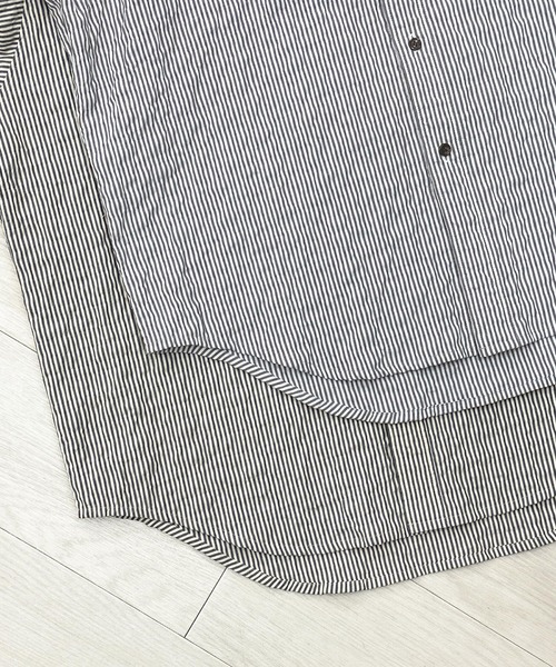 KIIT（キート）の「KIIT キート / CONVERTIBLE COLLAR WRINKLES SHIRT コンバーティブルカラー2WAYリンクルストライプシャツ / KIP-B99-007（シャツ/ブラウス・メンズ・グレー系その他/ベージュ系その他・1/2/3）」の11枚目の写真
