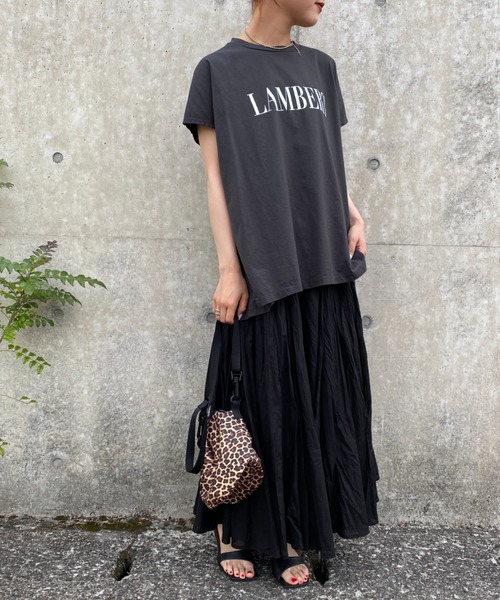 MICA&DEAL（マイカ＆ディール）の「【CLASSY9月号掲載】[MICA&DEAL/マイカアンドディール] 別注 LAMBERT フレンチスリーブロゴプリントTシャツ（Tシャツ/カットソー・レディース・サンドベージュ/チャコール/ホワイト・F）」の20枚目の写真