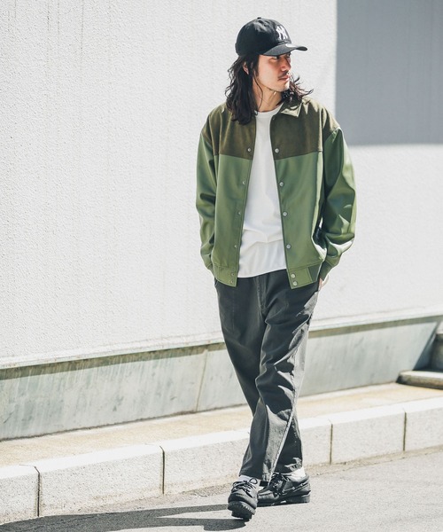 URBAN RESEARCH Sonny Label(アーバンリサーチサニーレーベル)の「異素材切替フェイクレザーブルゾン(ブルゾン・メンズ・グリーン系その他/ブラック・LARGE/MEDIUM)」の7枚目の写真