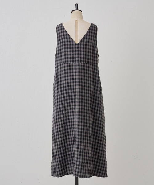 BEARDSLEY(ビアズリー)の「《ビアズリー》リネンギンガムジャンパースカート(ワンピース・レディース・グレー・S/M)」の15枚目の写真