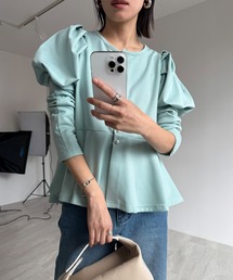 Puff Sleeve Peplum Tops