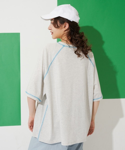 MERLOT(メルロー)の「ステッチカットアウトT(Tシャツ/カットソー・レディース・ホワイト/ブルー/グレー・FREE)」の15枚目の写真