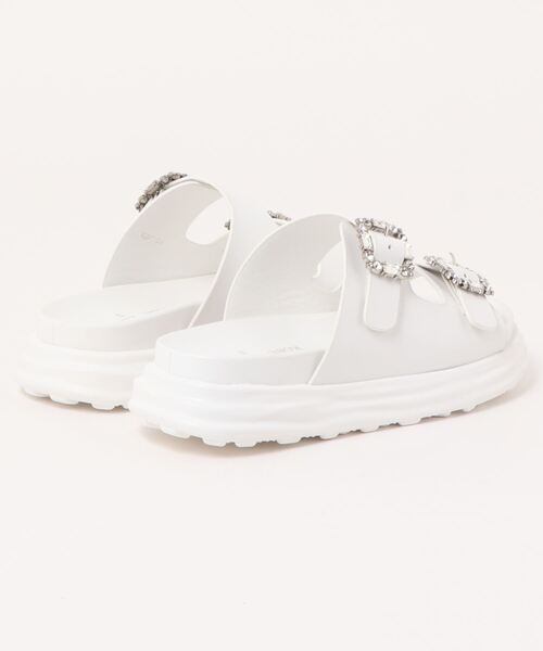 KOBE LETTUCE(コウベレタス)の「厚底ビジューダブルベルトサンダル(サンダル・レディース・ホワイト/クリア/ブラック・M/S/LL/L)」の5枚目の写真