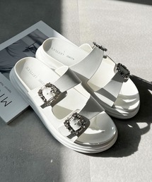 KOBE LETTUCE | 厚底ビジューダブルベルトサンダル(サンダル)