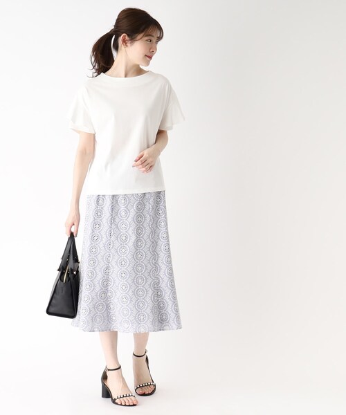 index（インデックス）の「◆フリルスリーブカットソー【UV/接触冷感/洗濯機洗い可/5色展開】（Tシャツ/カットソー・レディース・ライトグレー/ライトブルー/ブラック/レモンイエロー/ホワイト系・36/38/40/42）」の20枚目の写真