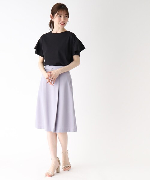 index（インデックス）の「◆フリルスリーブカットソー【UV/接触冷感/洗濯機洗い可/5色展開】（Tシャツ/カットソー・レディース・ライトグレー/ライトブルー/ブラック/レモンイエロー/ホワイト系・36/38/40/42）」の21枚目の写真