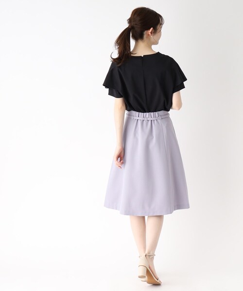 index（インデックス）の「◆フリルスリーブカットソー【UV/接触冷感/洗濯機洗い可/5色展開】（Tシャツ/カットソー・レディース・ライトグレー/ライトブルー/ブラック/レモンイエロー/ホワイト系・36/38/40/42）」の11枚目の写真