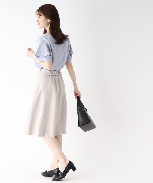 index（インデックス）の「◆フリルスリーブカットソー【UV/接触冷感/洗濯機洗い可/5色展開】（Tシャツ/カットソー・レディース・ライトグレー/ライトブルー/ブラック/レモンイエロー/ホワイト系・36/38/40/42）」の22枚目の写真