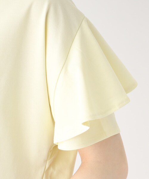index（インデックス）の「◆フリルスリーブカットソー【UV/接触冷感/洗濯機洗い可/5色展開】（Tシャツ/カットソー・レディース・ライトグレー/ライトブルー/ブラック/レモンイエロー/ホワイト系・36/38/40/42）」の6枚目の写真