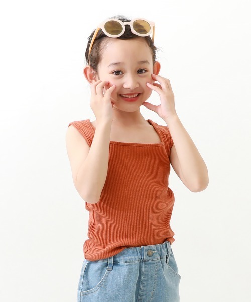 devirock（デビロック）の「リブタンクトップ（タンクトップ・キッズ・アイボリー/グリーン系その他/レッド系その他/ブラック・100cm/110cm/120cm/130cm/140cm/150cm/160cm）」の4枚目の写真