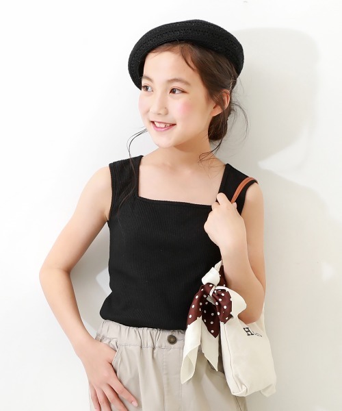 devirock（デビロック）の「リブタンクトップ（タンクトップ・キッズ・アイボリー/グリーン系その他/レッド系その他/ブラック・100cm/110cm/120cm/130cm/140cm/150cm/160cm）」の3枚目の写真