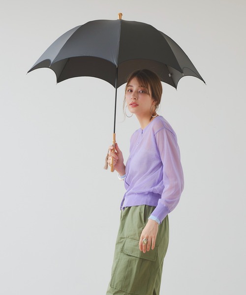 macocca(マコッカ)の「完全遮光 UVカット100% 晴雨兼用 竹手元 タッセル付き 長傘 無地(長傘・レディース・ブラック/オフホワイト/モカ/ピンクベージュ/グレイッシュベージュ・FREE)」の3枚目の写真