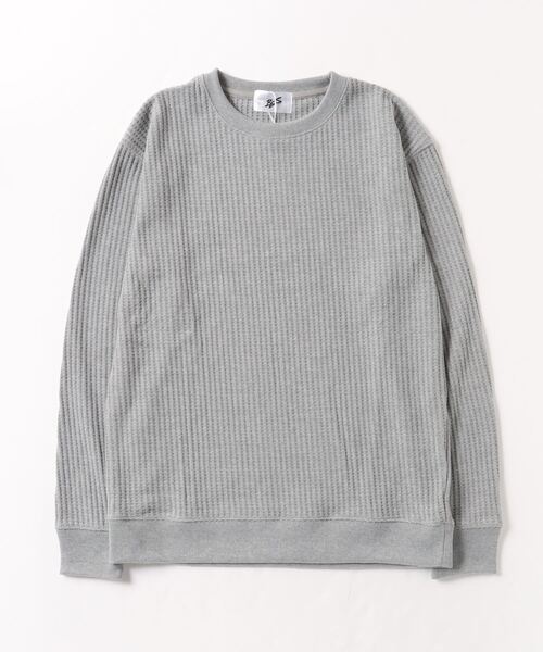 Mag.（マグ）の「【オーバーサイズデザイン】ワッフルロンT（Tシャツ/カットソー・メンズ・ブラック/オフホワイト/杢グレー・MEDIUM/LARGE/X-LARGE）」の7枚目の写真