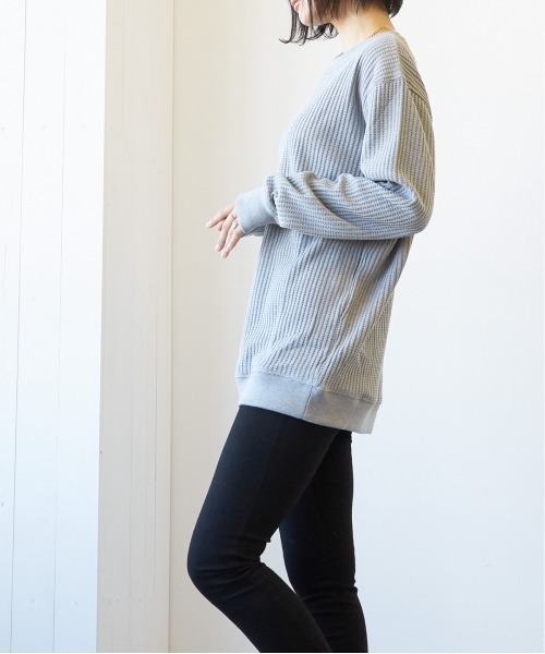 Mag.（マグ）の「【オーバーサイズデザイン】ワッフルロンT（Tシャツ/カットソー・メンズ・ブラック/オフホワイト/杢グレー・MEDIUM/LARGE/X-LARGE）」の11枚目の写真