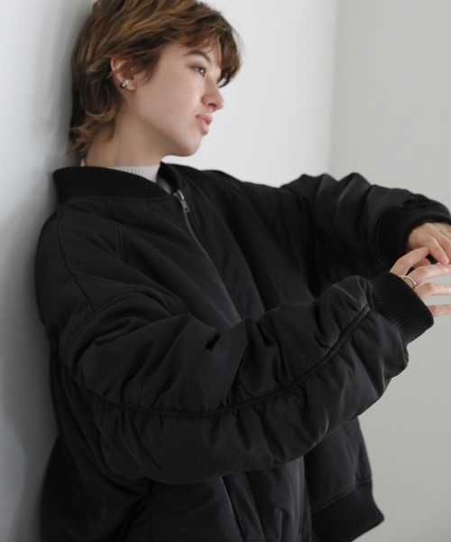 select MOCA（セレクトモカ）の「バックデザインギャザーMA-1（MA-1・レディース・アイボリー/ブラック・FREE）」の20枚目の写真