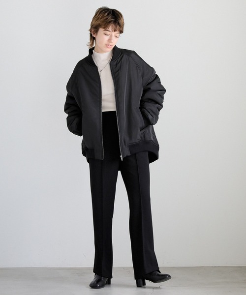 select MOCA（セレクトモカ）の「バックデザインギャザーMA-1（MA-1・レディース・アイボリー/ブラック・FREE）」の4枚目の写真