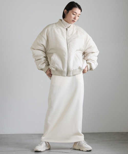 select MOCA（セレクトモカ）の「バックデザインギャザーMA-1（MA-1・レディース・アイボリー/ブラック・FREE）」の14枚目の写真