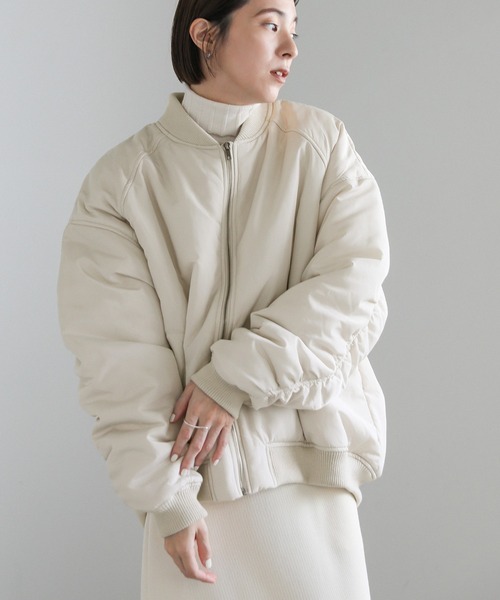 select MOCA（セレクトモカ）の「バックデザインギャザーMA-1（MA-1・レディース・アイボリー/ブラック・FREE）」の12枚目の写真