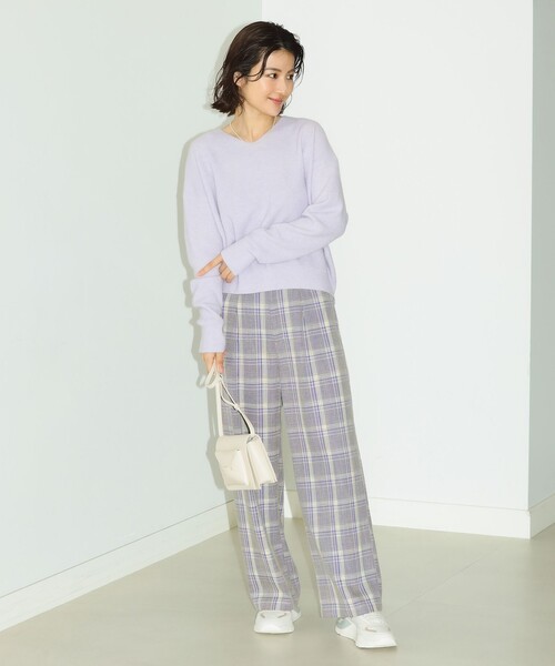 B:MING by BEAMS(ビーミングバイビームス)の「B:MING by BEAMS / チェック ストレート パンツ(その他パンツ・レディース・ブラック/パープル・SMALL/MEDIUM)」の5枚目の写真
