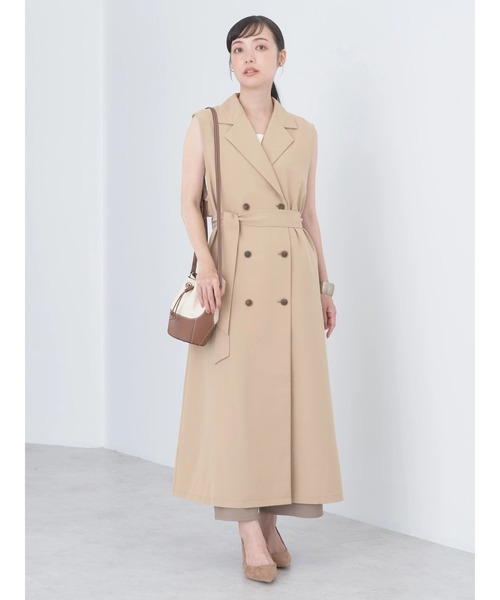 earth music&ecology（アースミュージックアンドエコロジー）の「ロングジレンチ（ベスト・レディース・ベージュ/ブラック・FREE）」の7枚目の写真