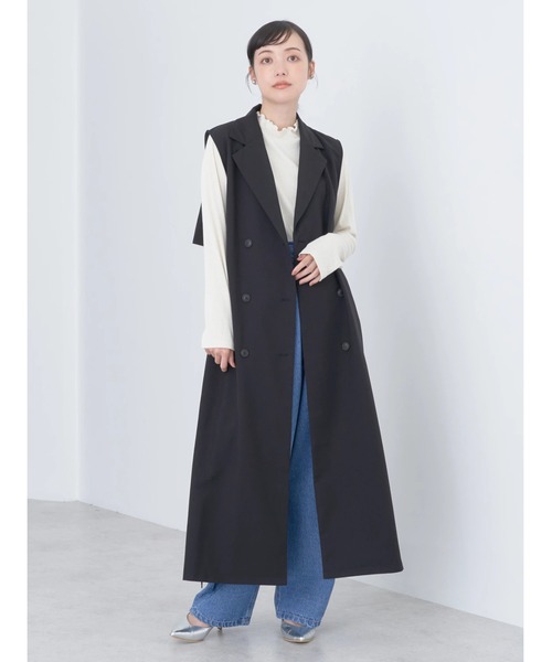 earth music&ecology（アースミュージックアンドエコロジー）の「ロングジレンチ（ベスト・レディース・ベージュ/ブラック・FREE）」の10枚目の写真