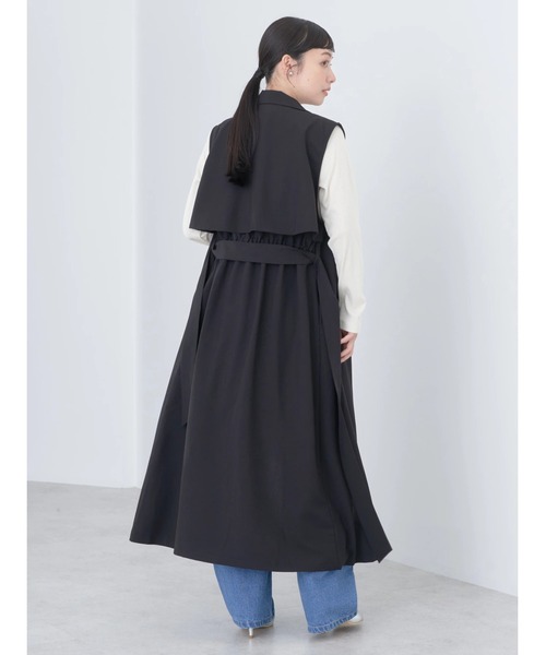 earth music&ecology（アースミュージックアンドエコロジー）の「ロングジレンチ（ベスト・レディース・ベージュ/ブラック・FREE）」の12枚目の写真