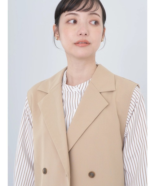 earth music&ecology（アースミュージックアンドエコロジー）の「ロングジレンチ（ベスト・レディース・ベージュ/ブラック・FREE）」の13枚目の写真