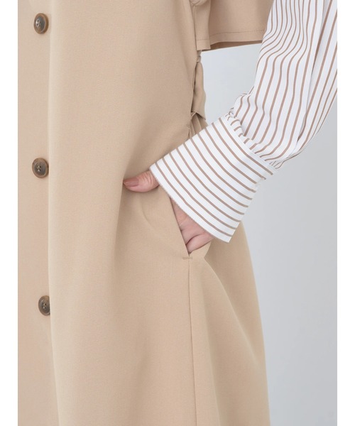 earth music&ecology（アースミュージックアンドエコロジー）の「ロングジレンチ（ベスト・レディース・ベージュ/ブラック・FREE）」の14枚目の写真