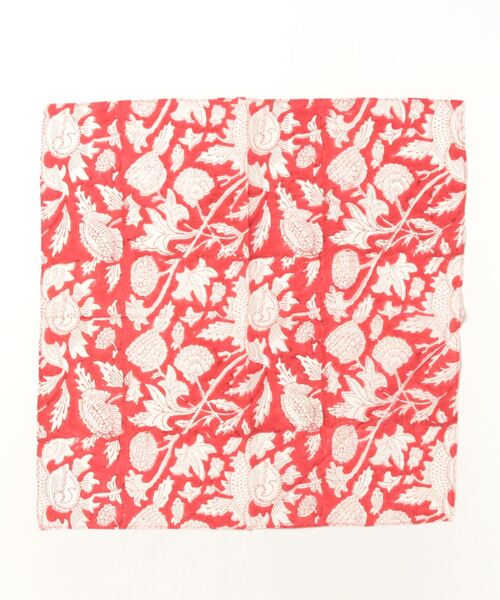 チャイハネ(チャイハネ)の「【チャイハネ】ブロックプリントバンダナ(バンダナ/スカーフ・レディース・ライトブルー/ベージュ/ターコイズブルー/イエロー/パープル/グレー/レッド/ワイン/カーキ/サックスブルー/グリーン/ホワイト・FREE)」の11枚目の写真