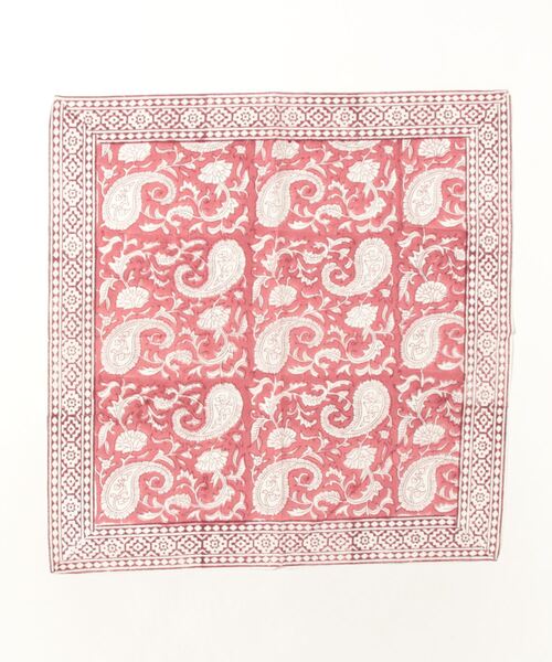 チャイハネ(チャイハネ)の「【チャイハネ】ブロックプリントバンダナ(バンダナ/スカーフ・レディース・ライトブルー/ベージュ/ターコイズブルー/イエロー/パープル/グレー/レッド/ワイン/カーキ/サックスブルー/グリーン/ホワイト・FREE)」の12枚目の写真