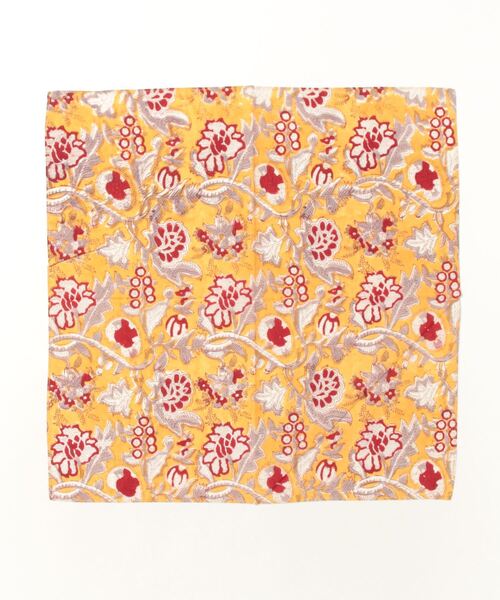 チャイハネ(チャイハネ)の「【チャイハネ】ブロックプリントバンダナ(バンダナ/スカーフ・レディース・ライトブルー/ベージュ/ターコイズブルー/イエロー/パープル/グレー/レッド/ワイン/カーキ/サックスブルー/グリーン/ホワイト・FREE)」の10枚目の写真