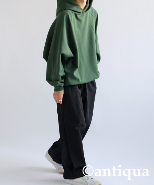 antiqua（アンティカ）の「ラグランコクーンフーディー（パーカー・レディース・ブラック/グリーン/オフホワイト/杢グレー・FREE）」の20枚目の写真