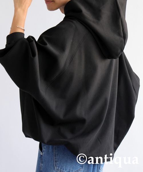 antiqua（アンティカ）の「ラグランコクーンフーディー（パーカー・レディース・ブラック/グリーン/オフホワイト/杢グレー・FREE）」の14枚目の写真