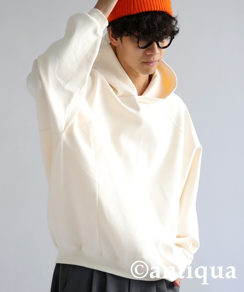 antiqua（アンティカ）の「ラグランコクーンフーディー（パーカー・レディース・ブラック/グリーン/オフホワイト/杢グレー・FREE）」の9枚目の写真