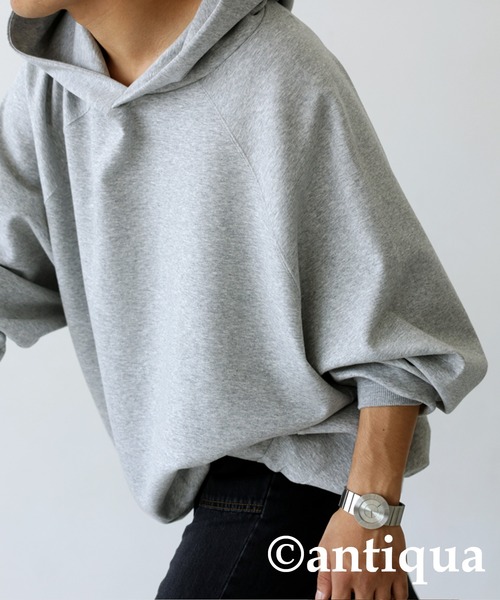 antiqua（アンティカ）の「ラグランコクーンフーディー（パーカー・レディース・ブラック/グリーン/オフホワイト/杢グレー・FREE）」の16枚目の写真