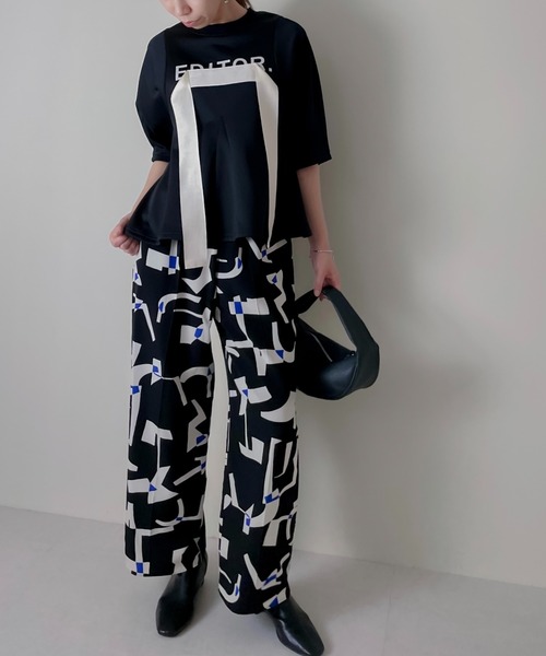 TEVALT（ヴァレット）の「キカプリントパンツ（その他パンツ・レディース・カーキ/ブラック・38）」の2枚目の写真