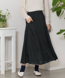 シフォンカットジャガードフレアスカート