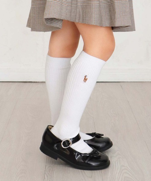 POLO RALPH LAUREN キッズ マルチワンポイント リブハイソックス