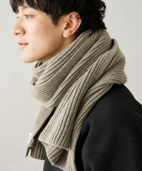 JOURNAL STANDARD relume（ジャーナルスタンダード　レリューム）の「HAMILTON KNIT マフラー（マフラー・メンズ・サファリグリーン/グレー/パープル/ブラック系その他・FREE）」の3枚目の写真