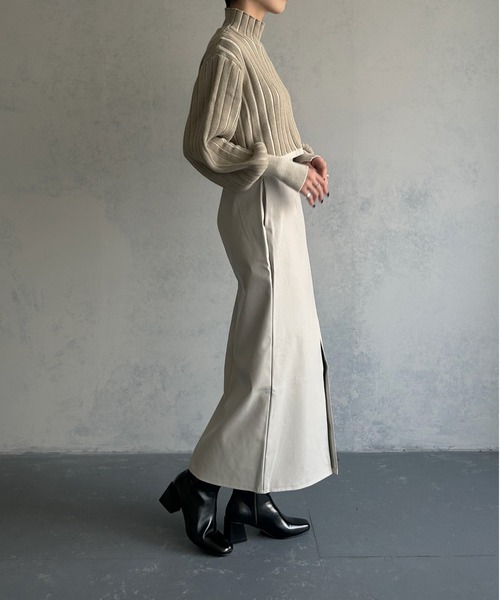 &g'aime（アンジェム）の「【&g’aime】ストライプボリュームスリーブニットトップス（ニット/セーター・レディース・ブラック/パープル/グレイッシュベージュ・FREE）」の19枚目の写真