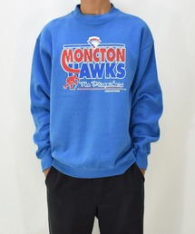 【ヴィンテージ古着】90's MONCTON HAWKS / モンクトン・ホークス AHL モックネックスウェット