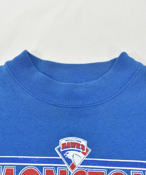VINTAGE(ヴィンテージ)の「【ヴィンテージ古着】90's MONCTON HAWKS / モンクトン・ホークス AHL モックネックスウェット(スウェット・メンズ・ブルー・LARGE)」の5枚目の写真