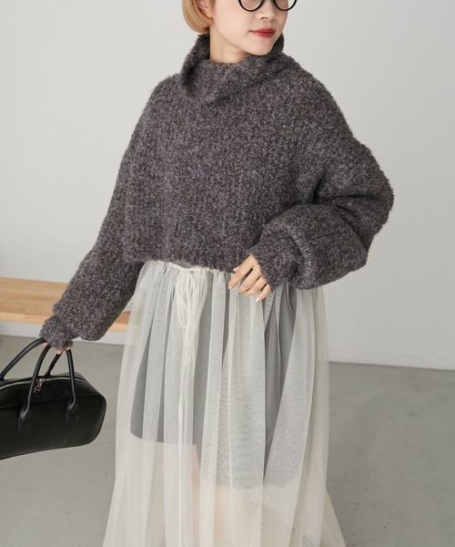 forksy.（フォルクシー）の「【forksy.】ラメニットショート丈バックリボンタートルネックプルオーバー（ニット/セーター・レディース・アイボリー/グリーン/ダークブラウン・FREE）」の22枚目の写真