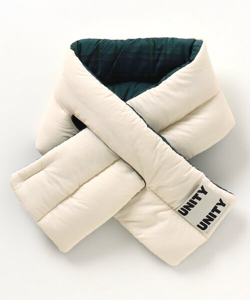 BREEZE(ブリーズ)の「キルトリバーシブルマフラー(マフラー・キッズ・アイボリー/オレンジ・MEDIUM/SMALL)」の2枚目の写真