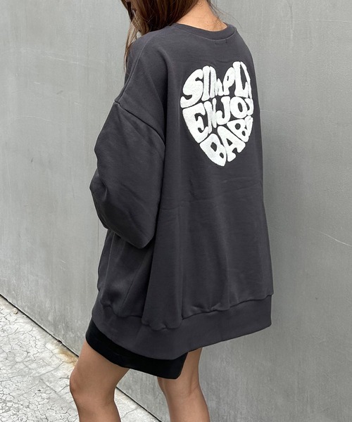 INGNI（イング）の「Backハートロゴサガラ刺しゅうチュニック（スウェット・レディース・チャコールグレー/グレー/オートミール・M）」の12枚目の写真