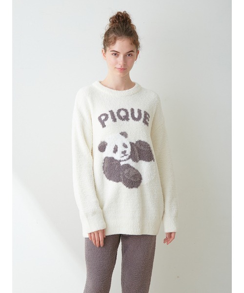 gelato pique パンダジャガードプルオーバー オフホワイト Amazon | ジェラートピケ レディース パンダジャガードプル