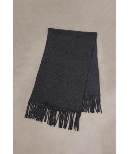 AZUL by moussy（アズールバイマウジー）の「ニットフリンジストール（ストール/ショール・レディース・チャコールグレー/オレンジ/ターコイズブルー/ライトベージュ・FREE）」の6枚目の写真